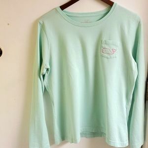 Vineyard Vines seafoam green long sleeve tee size L
